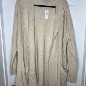 Ribbed Relaxed Open Sweater Blazer